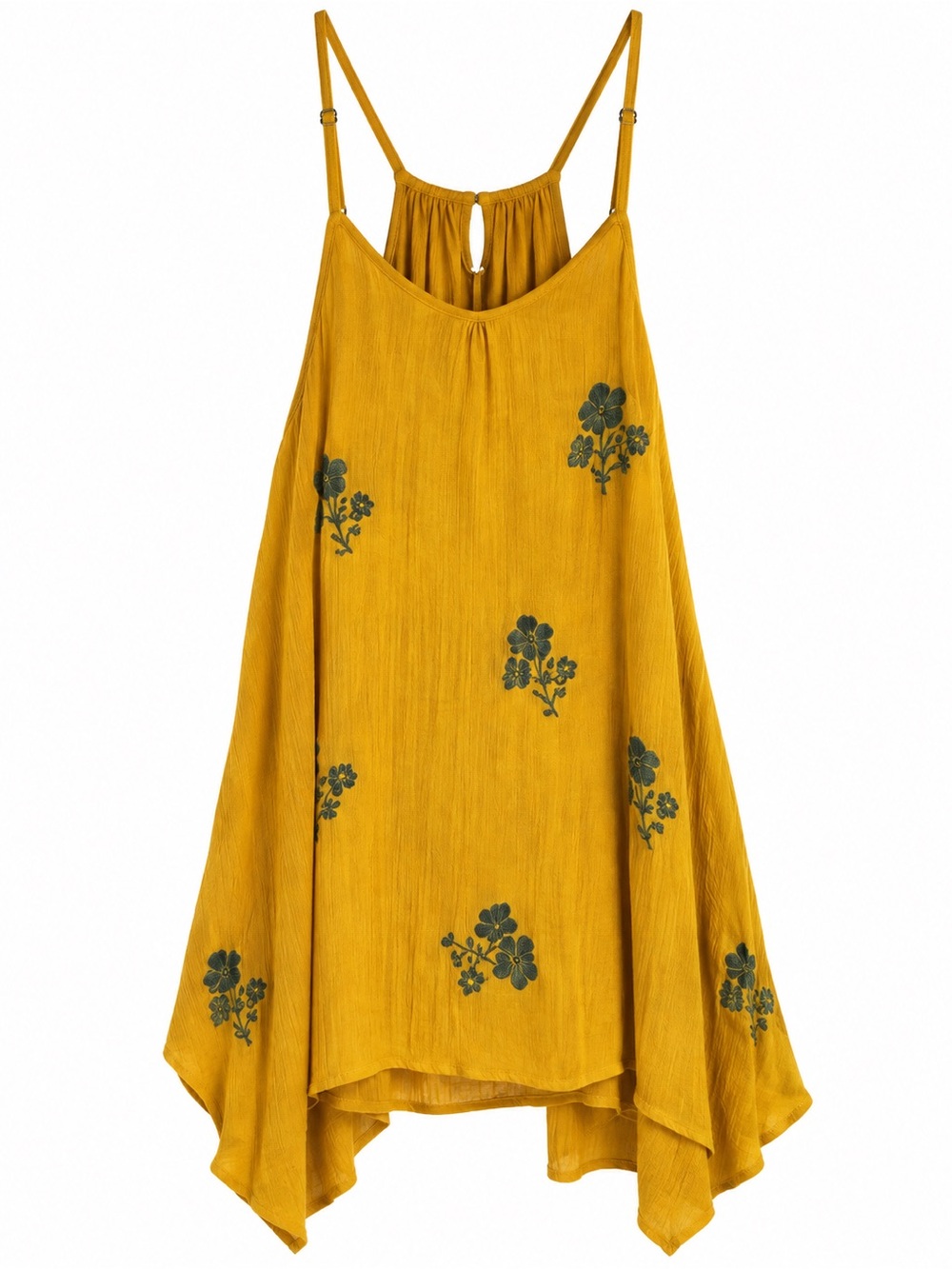 Mittoshop Spaghetti Strap Floral Handkerchief Hem Camisole Top Size Small